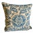 Vintage Lauren Ralph Lauren Decorative Pillow Landing Damask Blue Scroll Design 18” X 18” For Sale