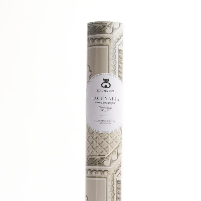 Contemporary Schumacher Lacunaria Wrapping Paper in Stone For Sale - Image 3 of 3