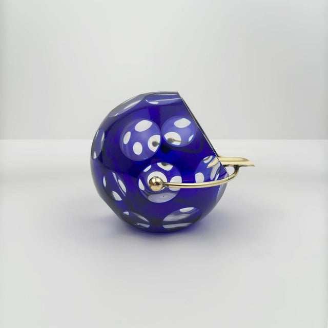 Blue Cobalt Blue Cut-to-Clear Glass Ashtray by Marita Voigt, 1960s For Sale - Image 8 of 10