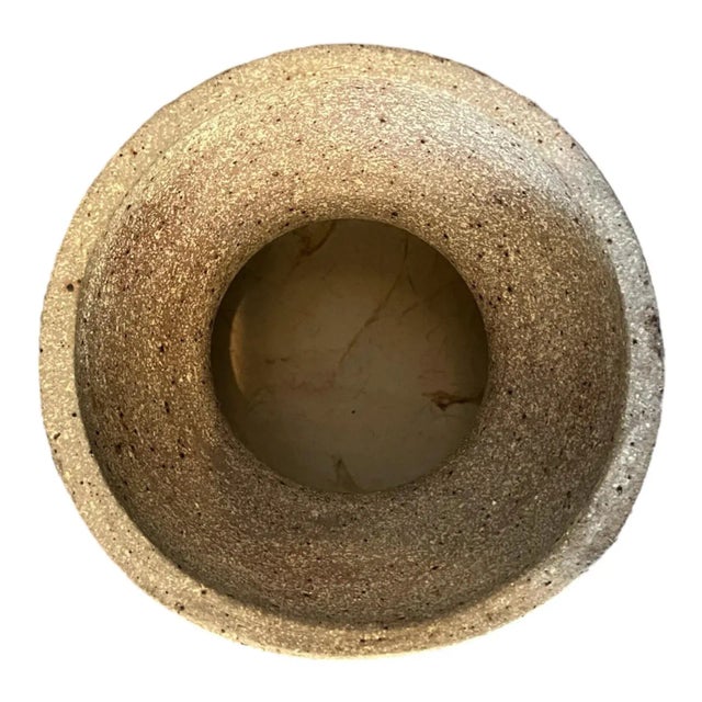 1980s Vintage Handcrafted Ceramic and Leather Drum For Sale - Image 5 of 6