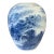 Vintage Chinoiserie Egg Shaped Blue and White Vase 16" H For Sale