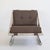 c. 1970s, fully restored in Maharam “Toostripe” - there is wear to the frame including scuffs, scratches, minor losses to...