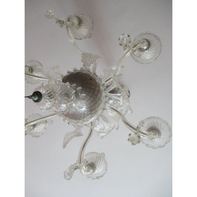 Glass 1970s Italian Murano 6 Arm Chandelier For Sale - Image 7 of 12