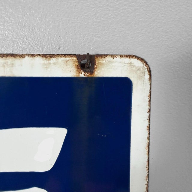 Japanese Double-Sided Enamel Sign by Shio Tabako, 1950s For Sale - Image 4 of 10