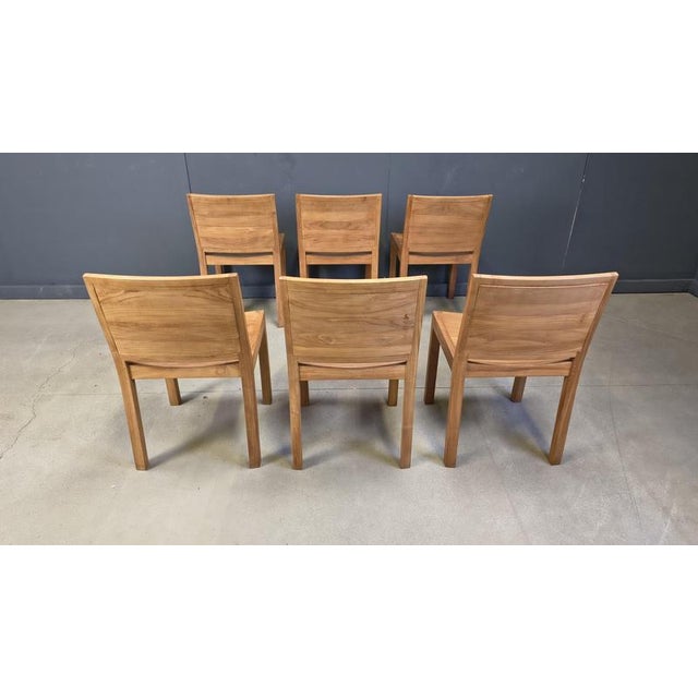Wood Vintage Teak Dining Chairs, 1980s, Set of 6 For Sale - Image 7 of 16