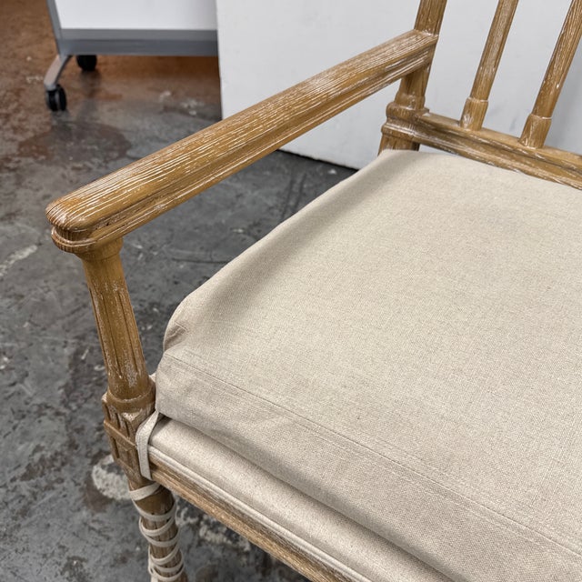 Matthew Izzo Collection Barnaby French Country Pine Wood Armchairs, Pair For Sale - Image 10 of 12