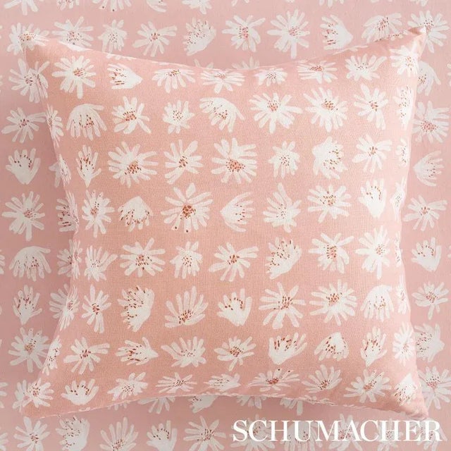 Mid-Century Modern Sample - Schumacher X Caroline Z Hurley Meadow Rock Fabric in Blush For Sale - Image 3 of 4