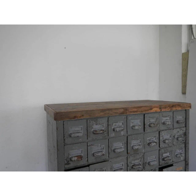 Mid-Century Industrial Italian Iron and Oak Dresser, 1950s For Sale - Image 6 of 10