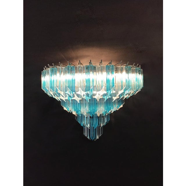 Vintage Murano Wall Sconces with 63 Clear and Blue Prisms, 1990s, Set of 2 For Sale - Image 10 of 18