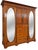 Antique English Edwardian Inlaid Mahogany Triple With Oval Mirrors Armoire For Sale In Miami - Image 6 of 7