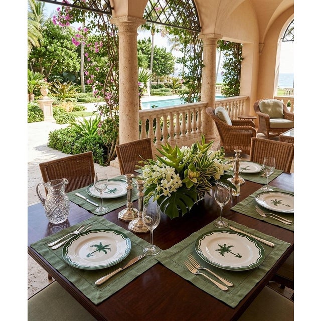 Forest Green Fern & Co. For Anthropologie Palm Tree Dinner Plates - Set of 6 For Sale - Image 8 of 10