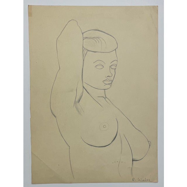 Mid-Century Modern 1950s modernFemle Nude by Weber For Sale - Image 3 of 3