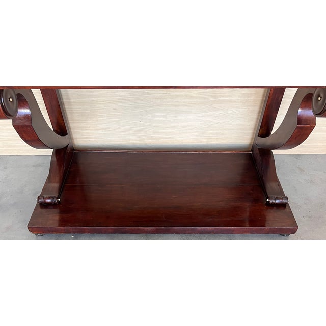 Wood Early Biedermeier Period Walnut Console Table With Drawer, Austria, Circa 1830 For Sale - Image 7 of 11