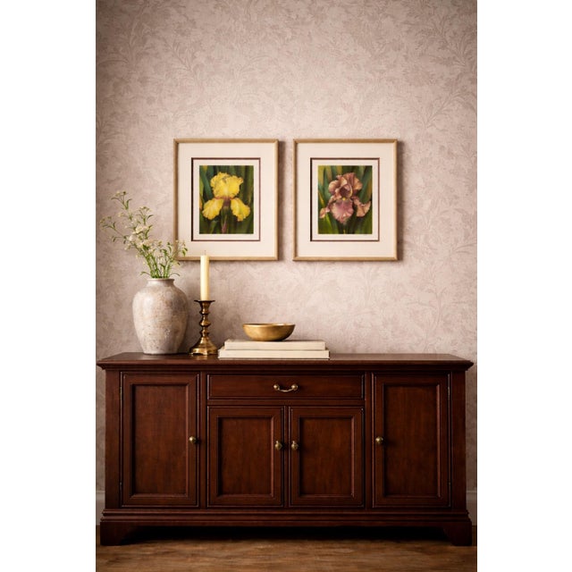 Elegant pair of signed, limited edition fine art botanical prints by Japanese-American artist Manabu Saito, depicting...