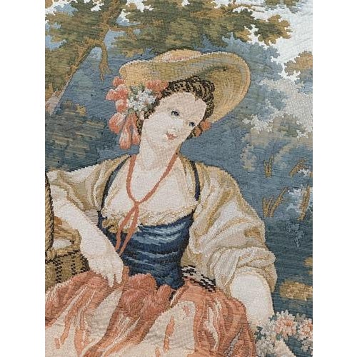 Vintage French Aubusson Style Jacquard Tapestry, 1970s For Sale - Image 10 of 18