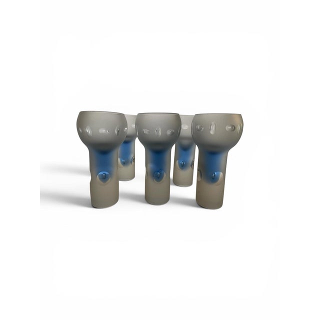 Blue Set of 6 Blue Murano Glasses by Arnolfo Di Cambio C 1970s For Sale - Image 8 of 12