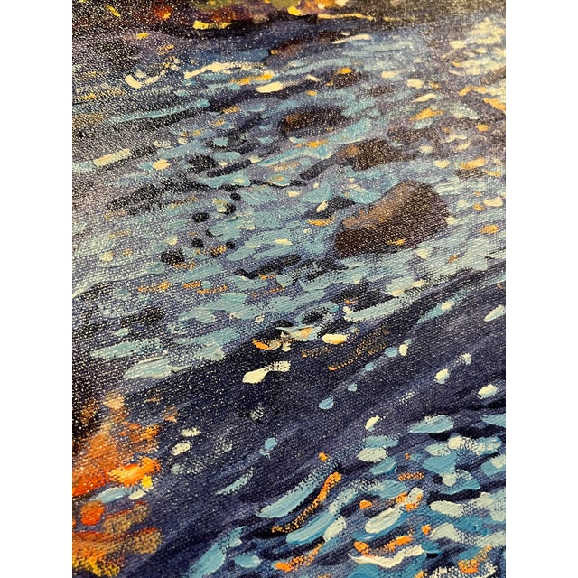 Impressionist 1990's Tim Saska "Autumn Spring" Original Acrylic Painting Houston Art 24" X 36" For Sale - Image 3 of 7