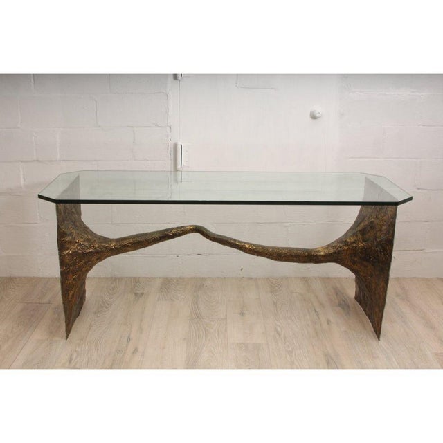 Vintage Silas Seandel Brutalist Bronze Console Table For Sale - Image 12 of 12