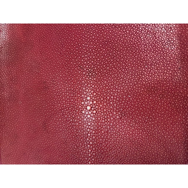 1990 Red Shagreen Tray With Two Handles, Italy For Sale - Image 9 of 11