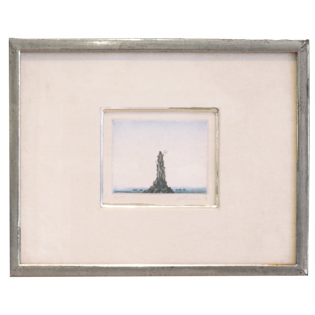 This surreal landscape etching is a work by German artist, Kurt Schönen, (b. 1945). We believe it to be one of a series of...