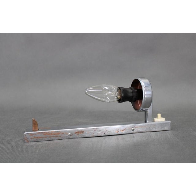 Art Deco Bauhaus Chrome and Glass Tubular Wall Light, Czechoslovakia, 1930s For Sale - Image 9 of 12