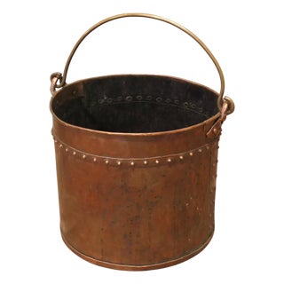 Antique Copper Coal Bucket, 1800s For Sale