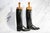 Nice Horse Riding English Antique Black Leather Boots Wood Trees Home Decor Prop Country Equestrian For Sale In New York - Image 6 of 8
