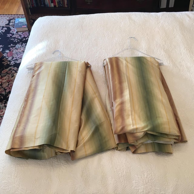 Vintage Custom Made Silk Taffeta Lined Pinch Pleat Drapery ...