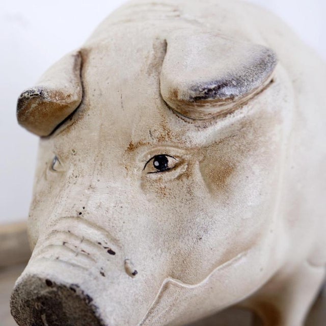 Mid-Century Iron Piggy Bank Sculpture For Sale - Image 5 of 12