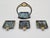 A unique, complete set of three decorative ashtrays with a stand, designed in the distinctive Art Deco style with Arts &...