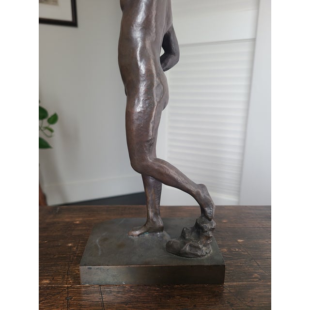 1920s Guss H. Noack Antique Art Deco Bronze Sculpture Dancing Nude Woman Figurine For Sale - Image 10 of 18