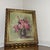 Mid-Century Modern Vintage Oil Still Life Pink Roses Painting Framed Signed "Am For Sale - Image 3 of 7