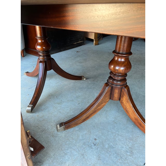 Ethan Allen Mahogany Double Pedestal Abbott Dining Table Chairish
