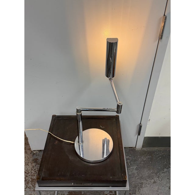 Chrome Vintage Koch & Lowy Articulating Swing Arm Chrome Desk Lamp For Sale - Image 8 of 12