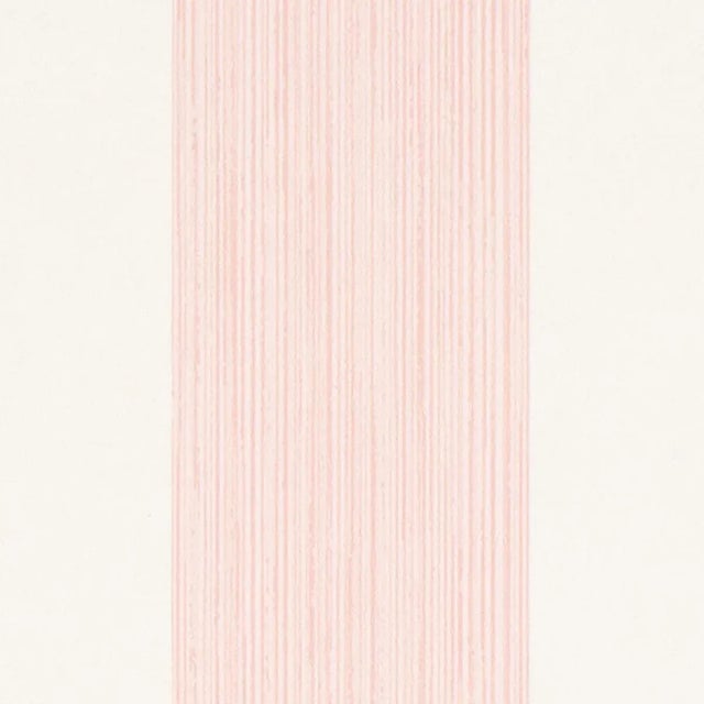 Transitional Schumacher Edwin Stripe Wide Wallpaper in Petal For Sale - Image 3 of 3