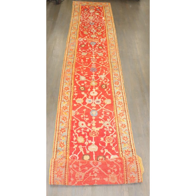 Late 19th Century Extravagant 19th Century Oushak Wide Long Runner rug no. j5332 For Sale - Image 5 of 10