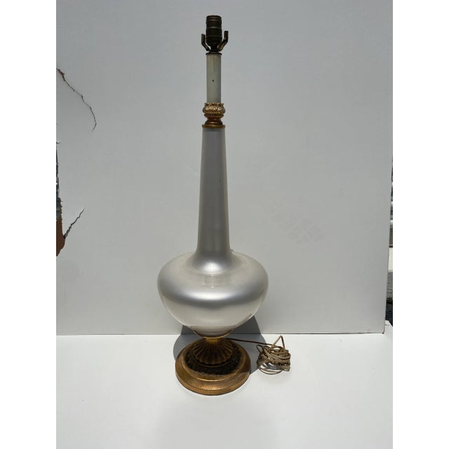 Off-white 1960s Opalescent Murano Glass Lamp For Sale - Image 8 of 8