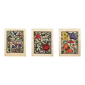Late 20th Century "Alphabet Series" Botanical Hand-Colored Prints by Walter Anderson - Set of 3