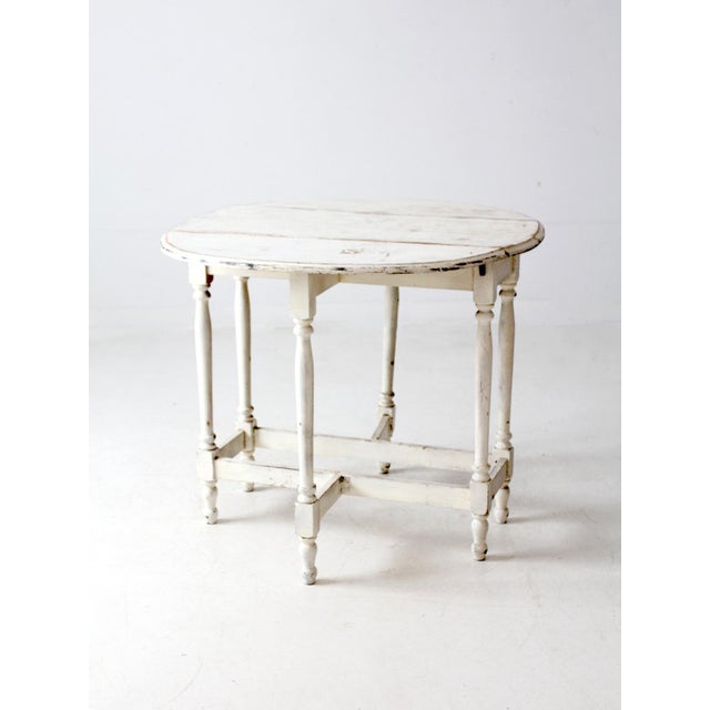 Early 20th Century Antique White Gate Leg Table For Sale - Image 5 of 12