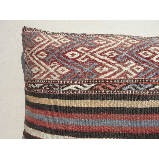 1980s Vintage Lumbar Kilim Pillow Cushion Cover For Sale - Image 5 of 11