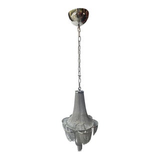 1970s Silver Chain Small Chandelier For Sale