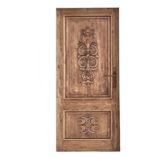 Hand-Carved Solid Wood Interior Door – Old World Tuscan Style For Sale