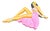 MCM Hawaiian Art Pottery Pin-Up Yellow Hula Girl Wall Sculpture For Sale