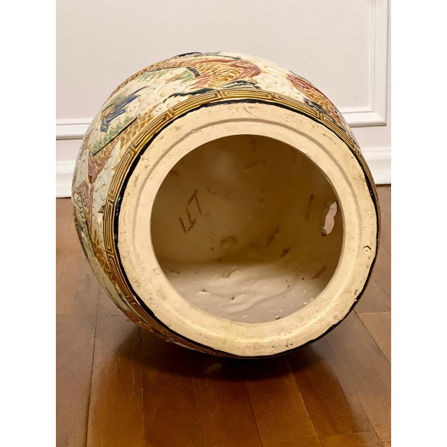 20th Century Chinese Dragon Ceramic Hand-Painted Garden Stool For Sale - Image 12 of 14