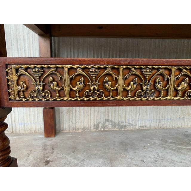 Early 20th Carved Walnut Side Table With One Drawer and Bronze Mounts For Sale - Image 12 of 13
