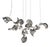 Dune 12 Cluster Chandelier with Silver Hand Polished Shades by Daniel Becker for Moss Objects For Sale