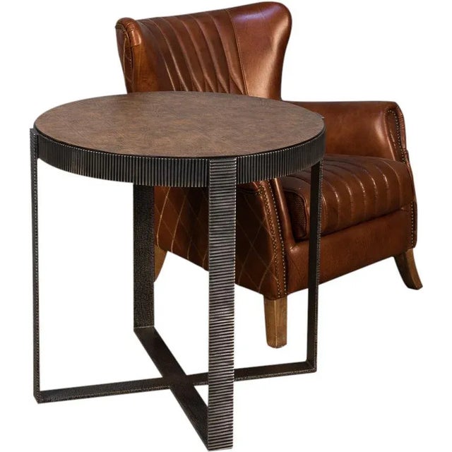Not Yet Made - Made To Order Sarreid Round Veneered Side Table For Sale - Image 5 of 6