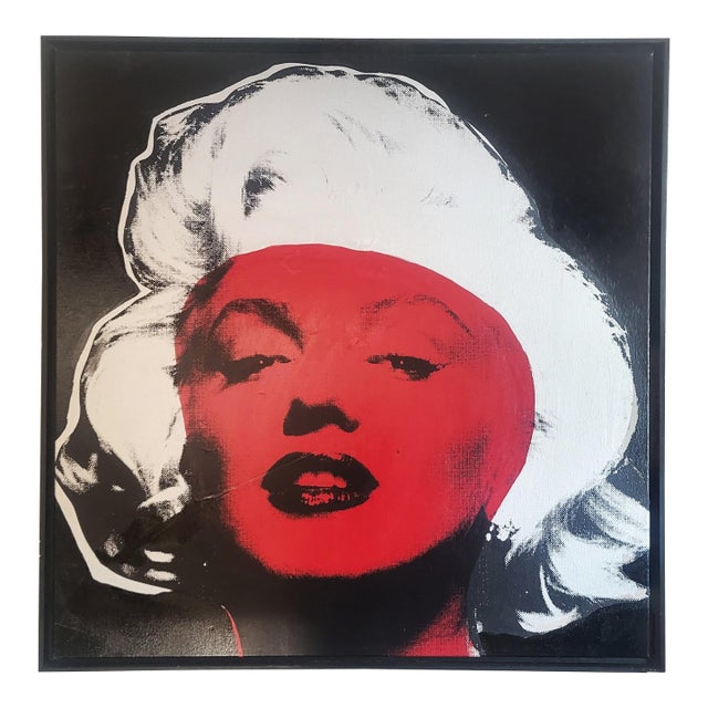 XL Original Marilyn Monroe Series Canvas Screenprint by Steve Kaufman 26/99 For Sale