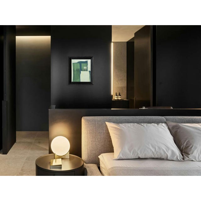 Paint “Serenity Pines" Green Abstract Art in Vintage Frame, Transitional Living Room Art by JTS For Sale - Image 7 of 10