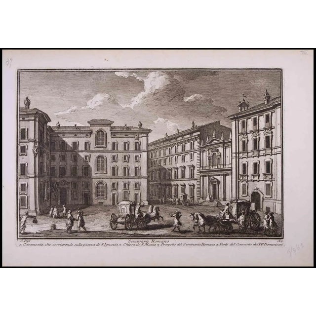 Giuseppe Vasi, Seminario Romano, Etching, Late 18th Century For Sale